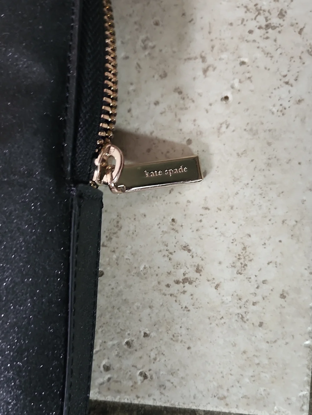 kate spade Black Glitter Saffiano Leather Laptop Sleeve